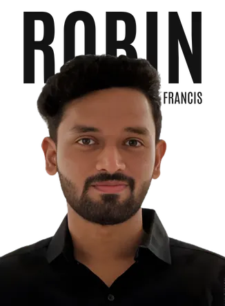 Robin Francis — AI Innovator and Software Engineer, professional headshot in formal black shirt